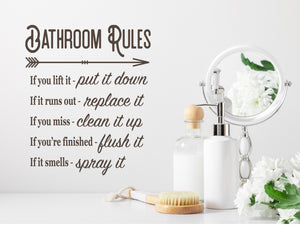 Bathroom Rules If You Lift It Put It Down Print | Bathroom Wall Decal