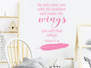 He Will Cover You With His Feathers | Wall Decal For Kids