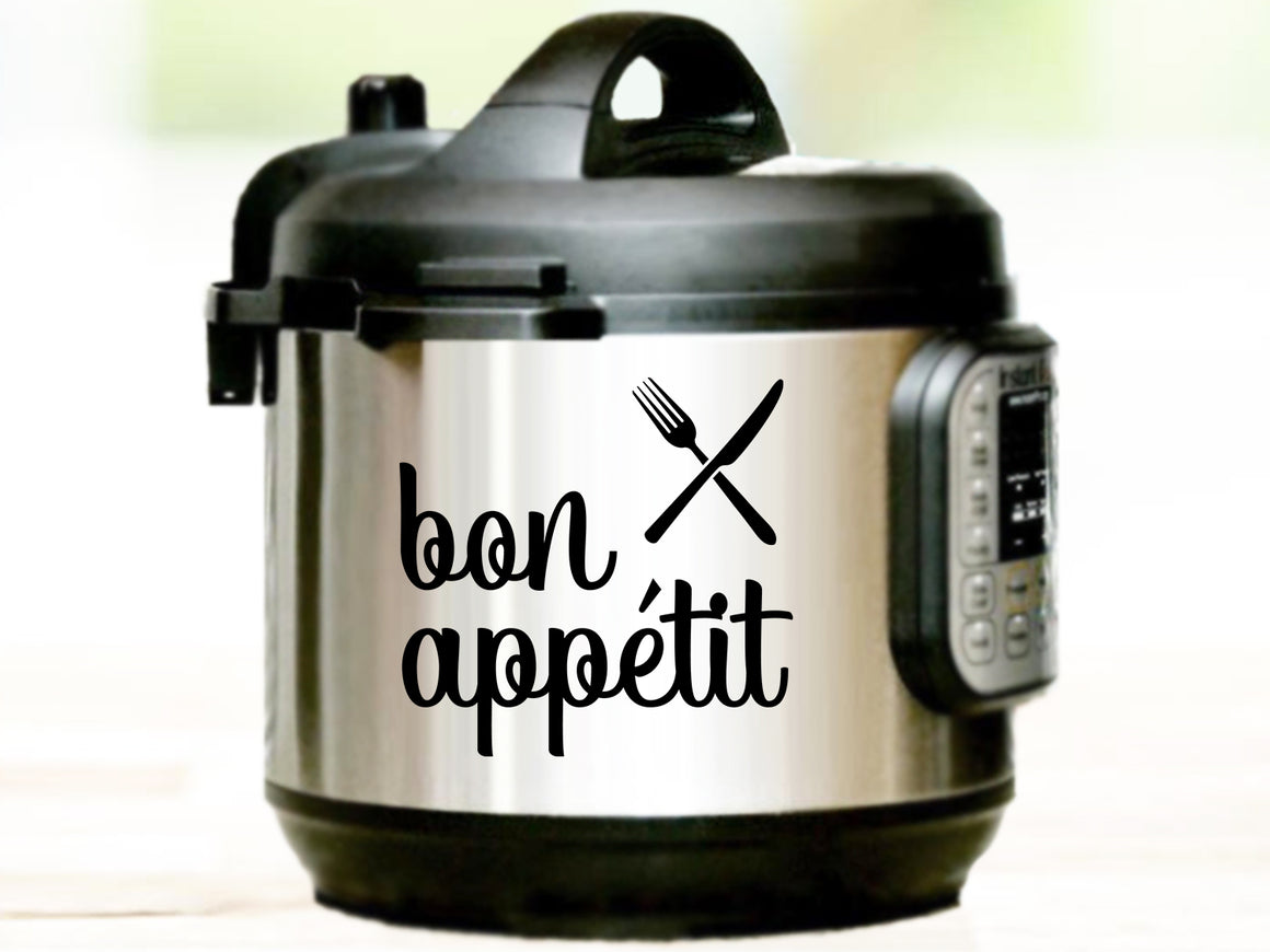 Bon Appetit, Instant Pot Decal, Vinyl Decal, Vinyl Decal For Instant Pot