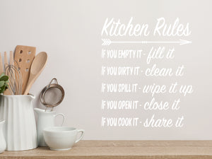 Kitchen Rules Cursive | Kitchen Wall Decal