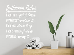 Bathroom Rules If You Lift It Put It Down Bold | Bathroom Wall Decal