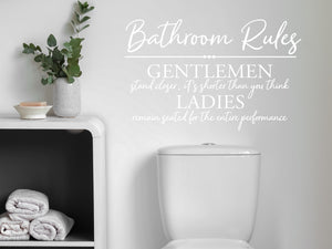 Bathroom Rules (Gentleman & Ladies) In Script | Bathroom Wall Decal