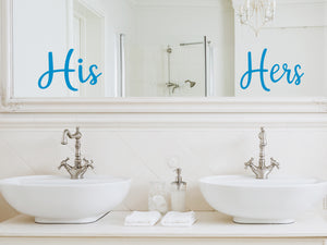 His And Hers | Bathroom Mirror Decals