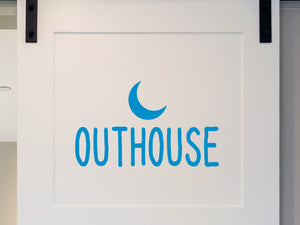Outhouse & Moon | Bathroom Wall & Door Decal