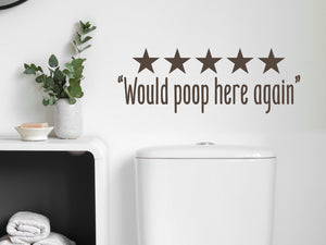 Would Poop Here Again Print | Bathroom Wall Decal