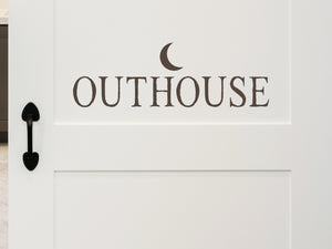 Outhouse & Moon | Bathroom Door Decal