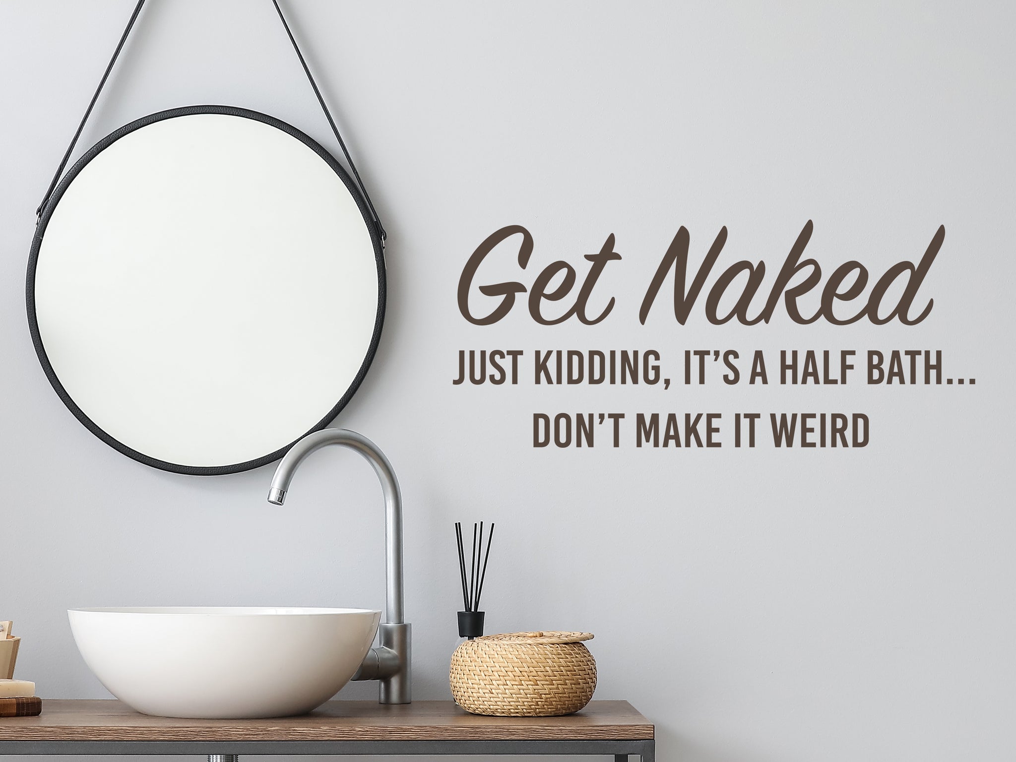 Get Naked Wall Decals Funny Bathroom Wall Sticker Vinyl Decal Bathroom Background Decor Wall Art Toilet Sticker Funny Word Sayings Sticker Get Naked