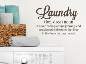Laundry Definition | Laundry Room Wall Decal