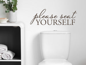 Please Seat Yourself Script | Bathroom Wall Decal