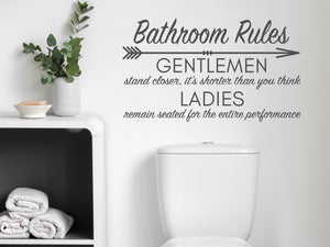 Bathroom Rules (Gentleman & Ladies) In Cursive | Bathroom Wall Decal