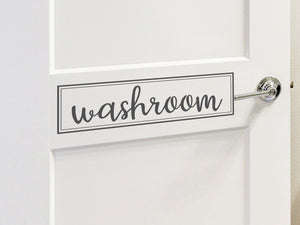 Washroom Cursive | Bathroom Wall and Door Decal