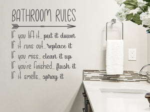 Bathroom Rules | If You Lift It Put It Down...| Bathroom Wall Decal