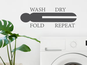 Wash Dry Fold Repeat (ClothesPin) Print | Laundry Room Wall Decal