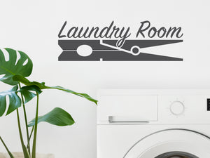 Laundry Room (ClothesPin) Script | Laundry Room Wall Decal