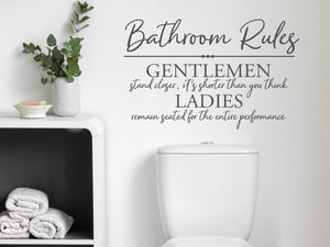 Bathroom Rules (Gentleman & Ladies) In Script | Bathroom Wall Decal