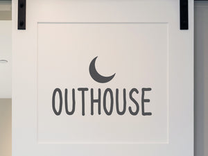 Outhouse & Moon | Bathroom Wall & Door Decal