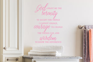 God Grant Me The Serenity | Bathroom Wall Decal