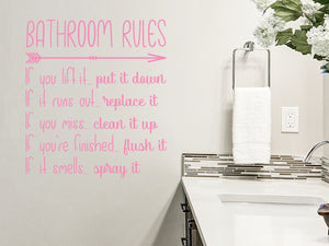 Bathroom Rules | If You Lift It Put It Down...| Bathroom Wall Decal