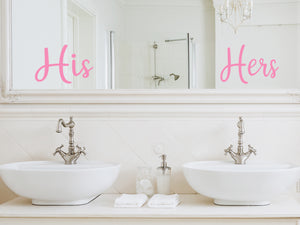 His And Hers | Bathroom Mirror Decals