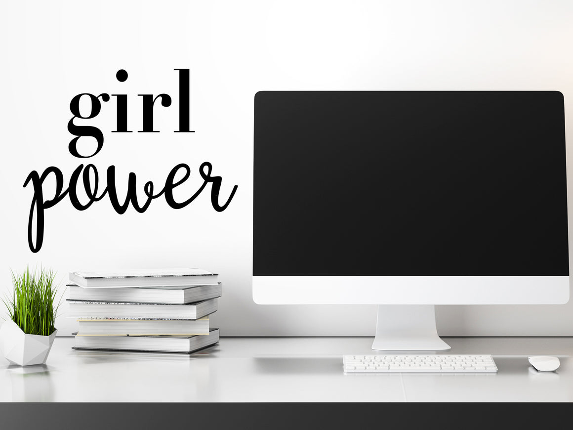 Girl Power, Home Office Wall Decal, Office Wall Decal, Vinyl Wall Decal, Bathroom Mirror Decal 