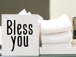 Bless You, Tissue Box Cover Decal, Tissue Box Cover Sticker, Bless You Decal 