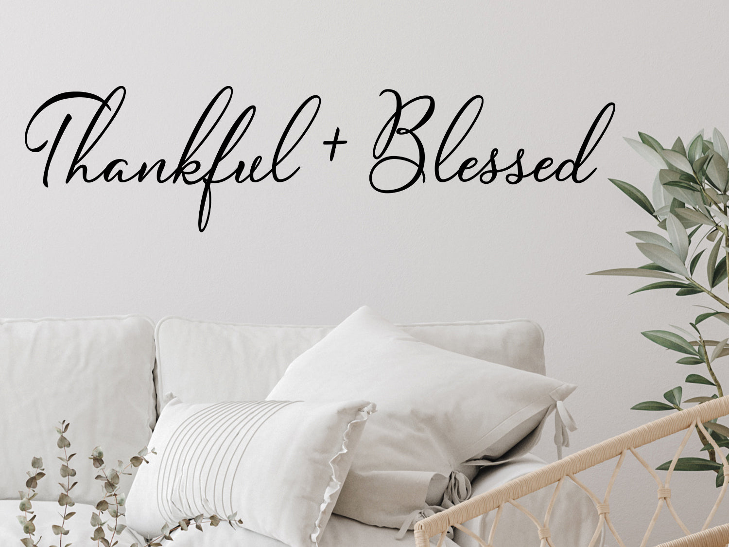 Thankful and Blessed Vinyl Decal Sticker, Decal for Wood Signs