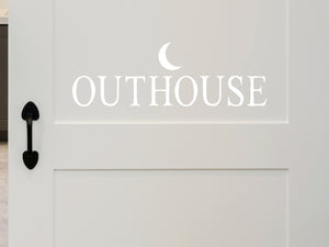 Outhouse & Moon | Bathroom Door Decal