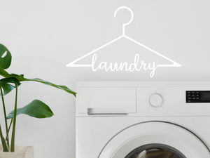 Laundry (Clothes Hanger) Script | Laundry Room Wall Decal
