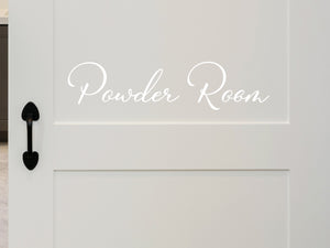 Powder Room Cursive | Bathroom Door Decal