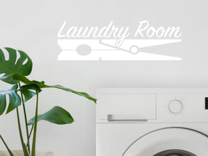Laundry Room (ClothesPin) Script | Laundry Room Wall Decal