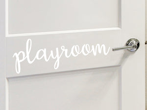 Playroom Cursive | Kids Room Door Decal