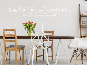Bless The Food Before Us The Family Beside Us And The Love Between Us Cursive | Kitchen Wall Decal