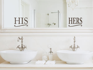 His And Hers | Bathroom Mirror Wall Decals