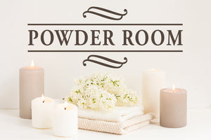 Powder Room Scroll | Bathroom Wall Decal