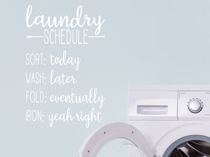 Laundry Schedule | Laundry Room Wall Decal