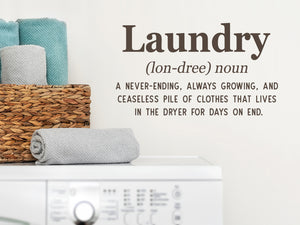 Laundry Definition Print | Laundry Room Wall Decal