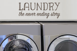 Laundry The Never Ending Story Stencil | Laundry Room Wall Decal