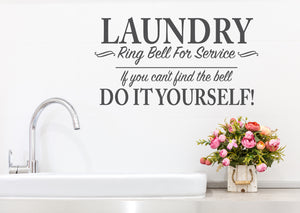 Laundry Ring Bell For Service | Laundry Room Wall Decal