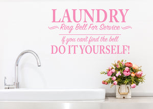Laundry Ring Bell For Service | Laundry Room Wall Decal