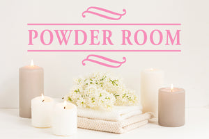 Powder Room Scroll | Bathroom Wall Decal