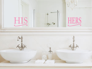 His And Hers | Bathroom Mirror Wall Decals